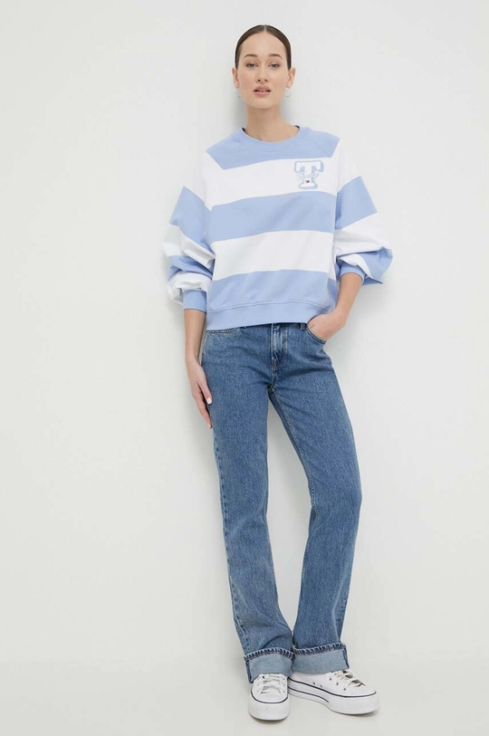 Tommy Jeans felpa in cotone DW0DW17789 blu SS24