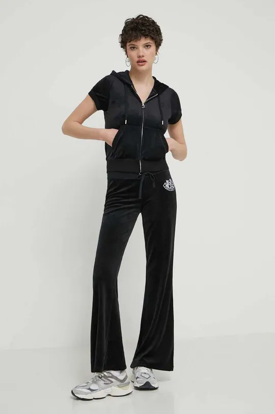 Βελούδινη μπλούζα Juicy Couture μαύρο