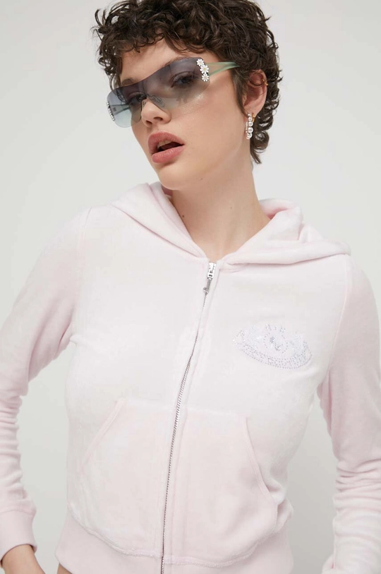 roza Dukserica od velura Juicy Couture