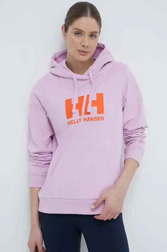 ροζ Βαμβακερή μπλούζα Helly Hansen Γυναικεία