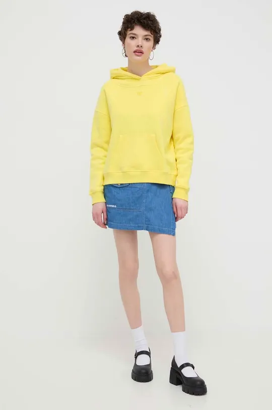 Desigual bluza bawełniana LOGO żółty