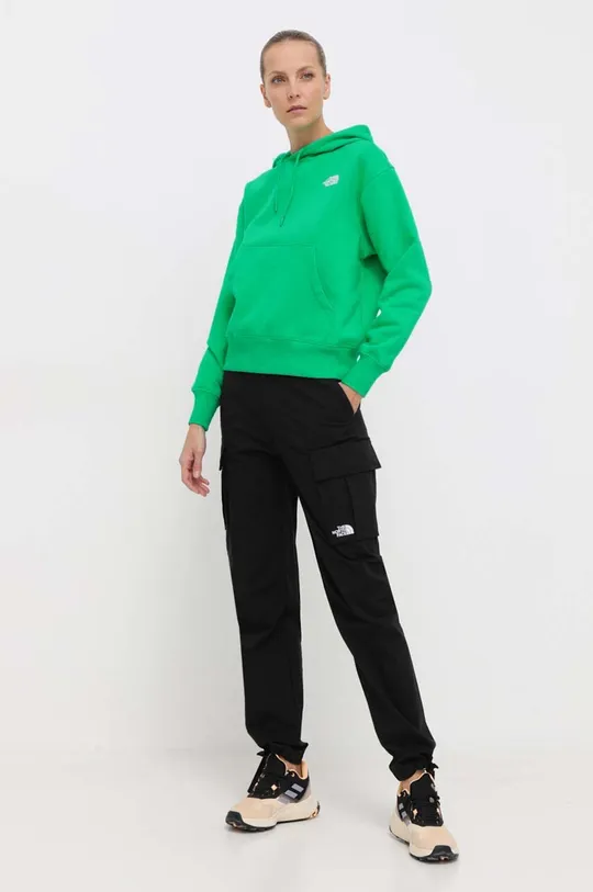 The North Face felpa W Essential long-sleeve hoodie verde