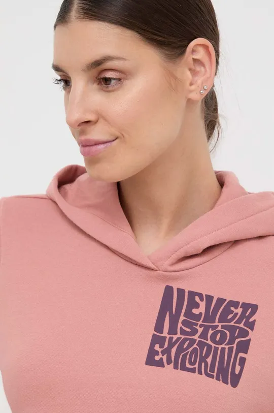 ροζ Βαμβακερή μπλούζα The North Face
