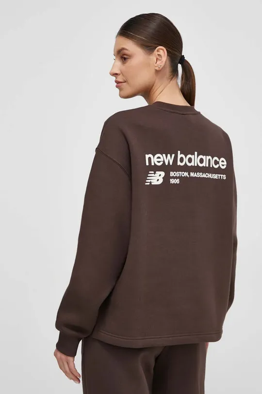 καφέ Μπλούζα New Balance Γυναικεία