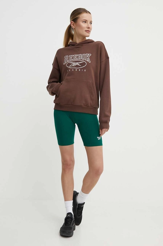 Bavlnená mikina Reebok Classic Archive Essentials hnedá