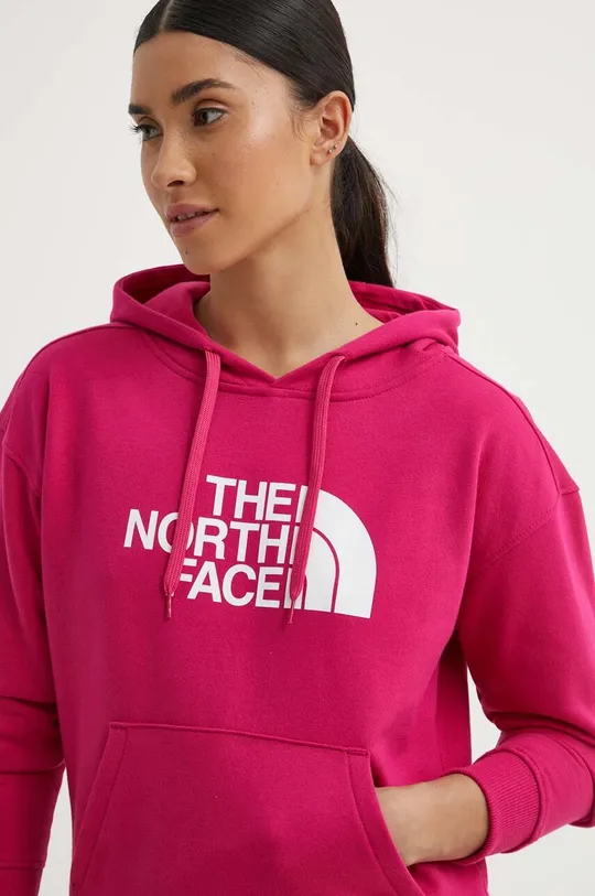 rózsaszín The North Face pamut melegítőfelső