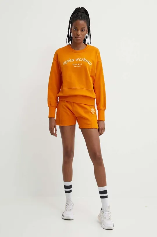 Bombažen pulover Casall oranžna
