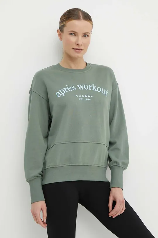zelena Bombažen pulover Casall Ženski