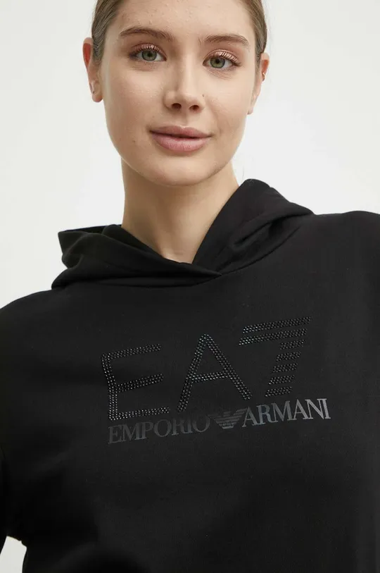 czarny EA7 Emporio Armani bluza bawełniana