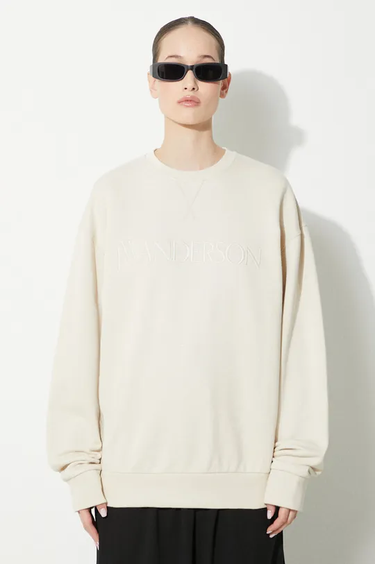beige JW Anderson cotton sweatshirt Logo Embroidery Sweatshirt Women’s