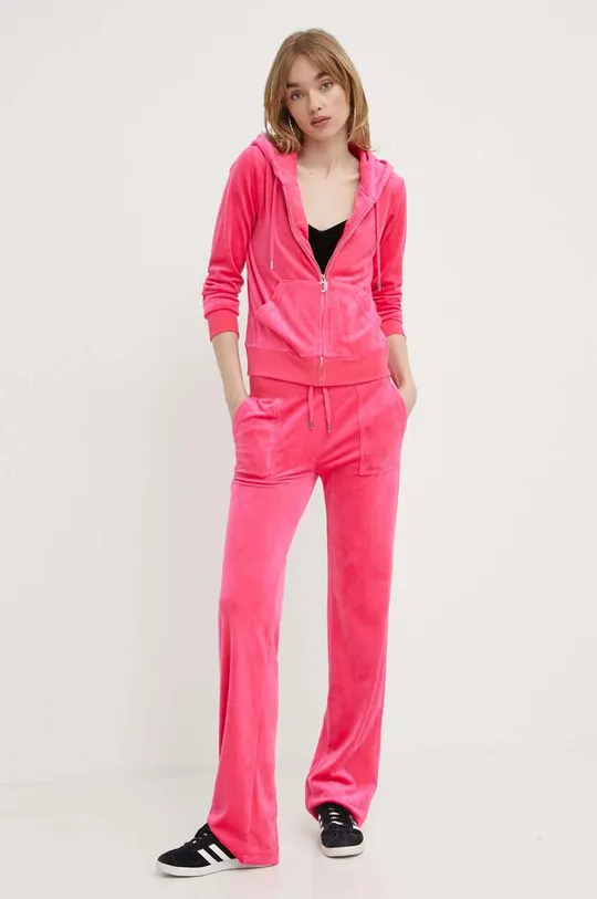 Велюрова кофта Juicy Couture рожевий