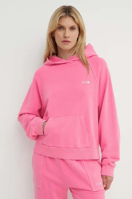 Βαμβακερή μπλούζα K+LUSHA ροζ