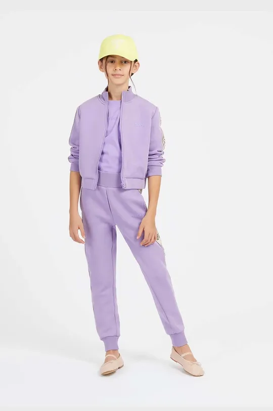 фіолетовий Дитяча кофта Guess Для дівчаток