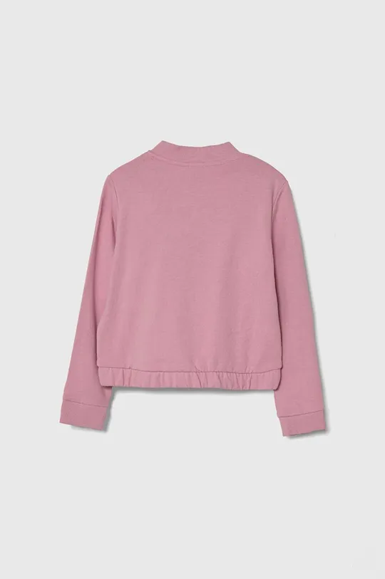 Otroški bombažen pulover Guess roza