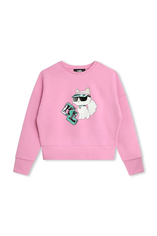 różowy Karl Lagerfeld bluza dziecięca Dziewczęcy