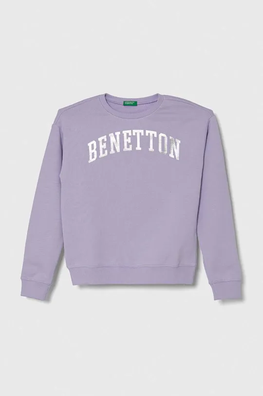 fioletowy United Colors of Benetton bluza bawełniana dziecięca Dziewczęcy