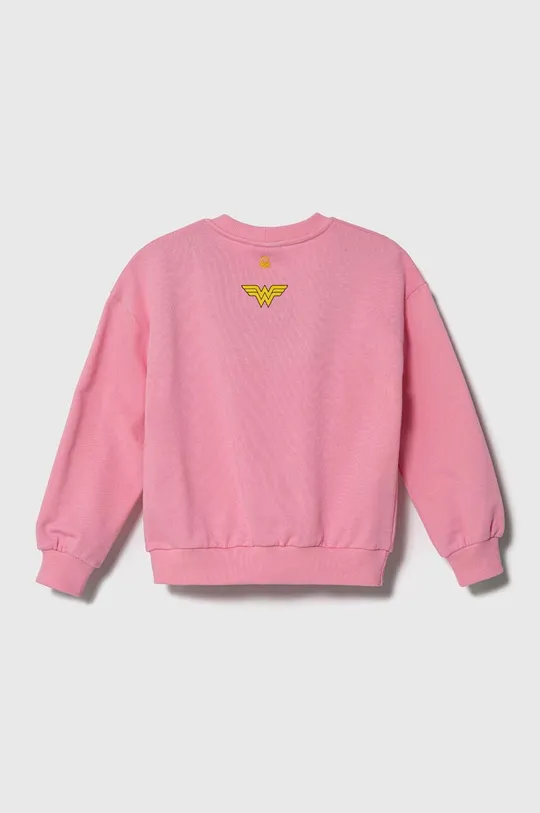 Otroški bombažen pulover United Colors of Benetton roza