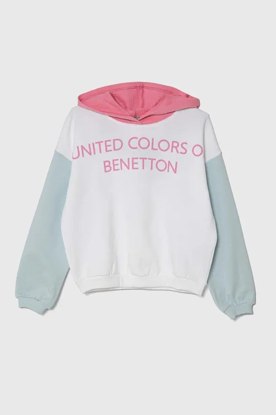 biela Detská bavlnená mikina United Colors of Benetton Dievčenský