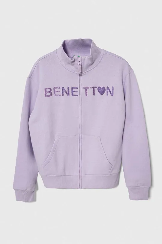 μωβ Παιδική βαμβακερή μπλούζα United Colors of Benetton Για κορίτσια
