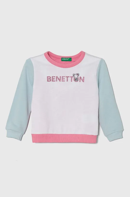 rózsaszín United Colors of Benetton gyerek melegítőfelső pamutból Lány