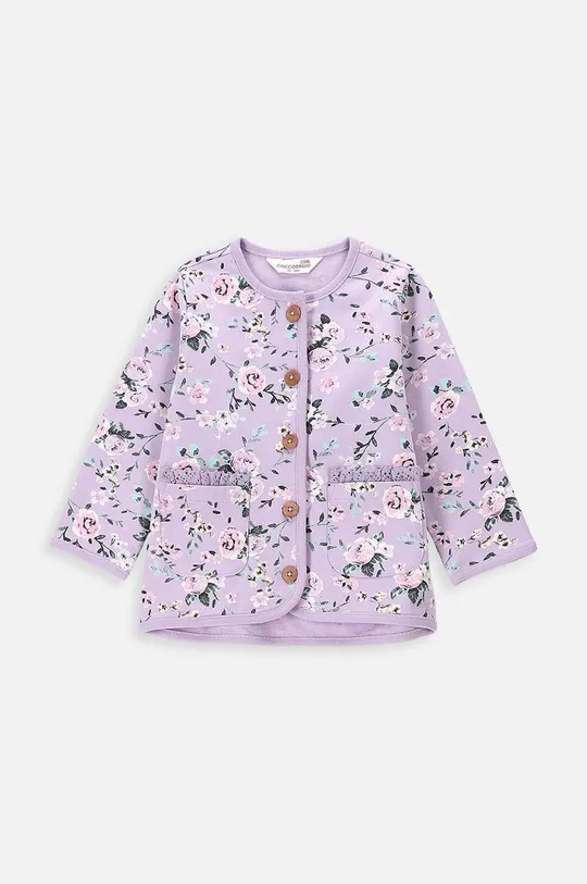 vijolična Bombažen pulover za dojenčka Coccodrillo Dekliški