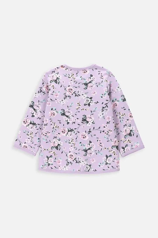 Bombažen pulover za dojenčka Coccodrillo vijolična