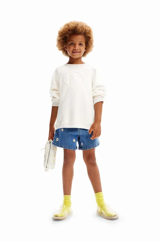 biały Desigual bluza bawełniana dziecięca Dziewczęcy