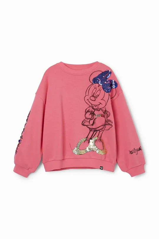 Otroški bombažen pulover Desigual roza