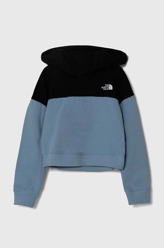 τιρκουάζ Παιδική βαμβακερή μπλούζα The North Face DREW PEAK CROP P/O HOODIE Για κορίτσια