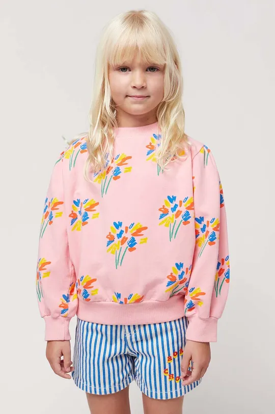 różowy Bobo Choses bluza dziecięca Dziewczęcy