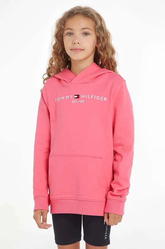 рожевий Дитяча бавовняна кофта Tommy Hilfiger Для дівчаток