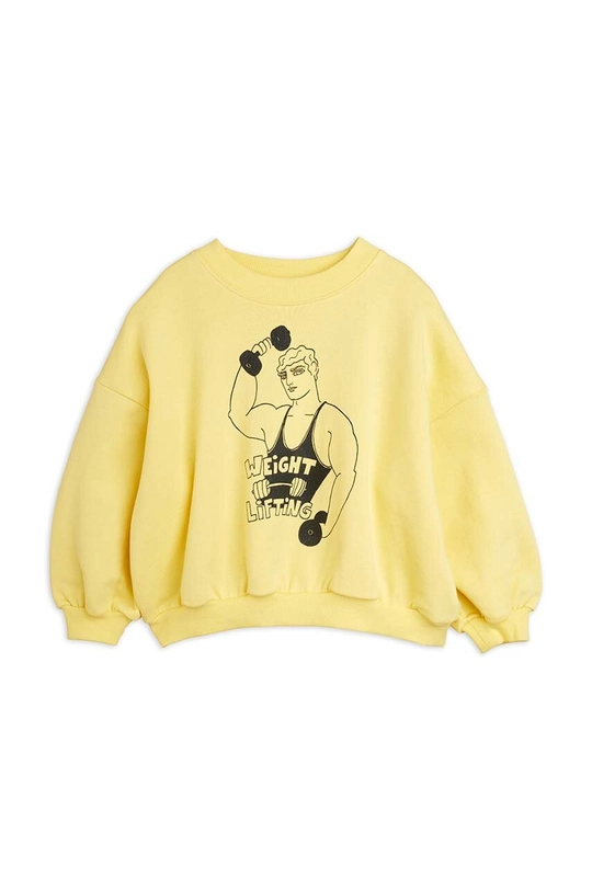 Mini Rodini felpa in cotone bambino/a  Weight lifting giallo