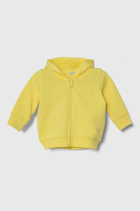 rumena Bombažen pulover za dojenčka United Colors of Benetton Otroški