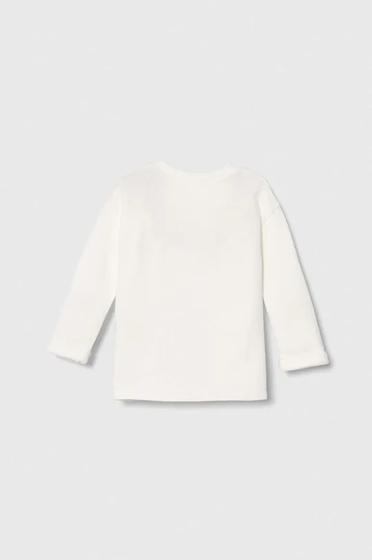 Βαμβακερή μπλούζα μωρού United Colors of Benetton λευκό