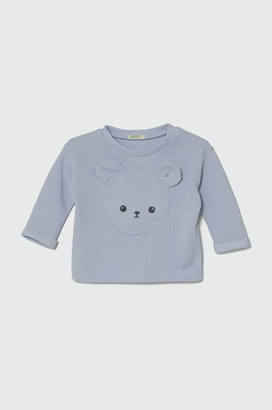 modra Bombažen pulover za dojenčka United Colors of Benetton Otroški