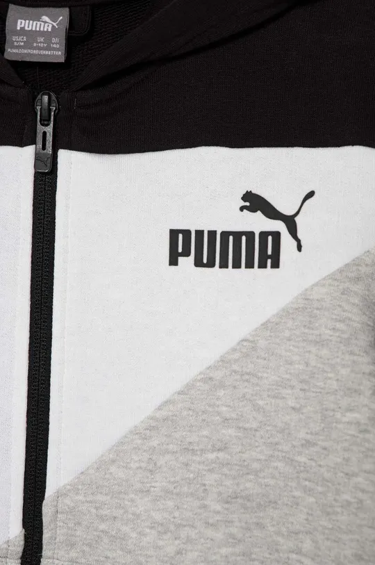 Dječja dukserica Puma PUMA POWER Colorblock Full-Zip TR Temeljni materijal: 68% Pamuk, 32% Poliester Podstava kapuljače: 100% Pamuk Manžeta: 96% Pamuk, 4% Elastan