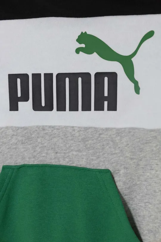 Otroški pulover Puma ESS BLOCK TR B Glavni material: 68 % Bombaž, 32 % Poliester Podloga kapuce: 100 % Bombaž Patent: 97 % Bombaž, 3 % Elastan
