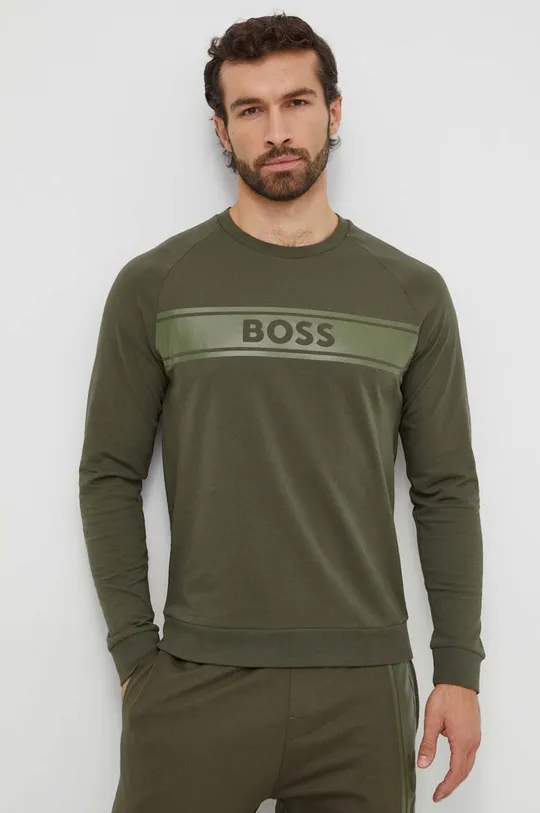 zielony BOSS bluza bawełniana lounge Męski