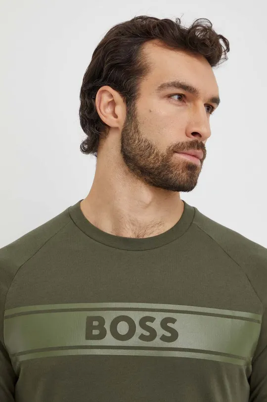 zelena Bombažna majica BOSS