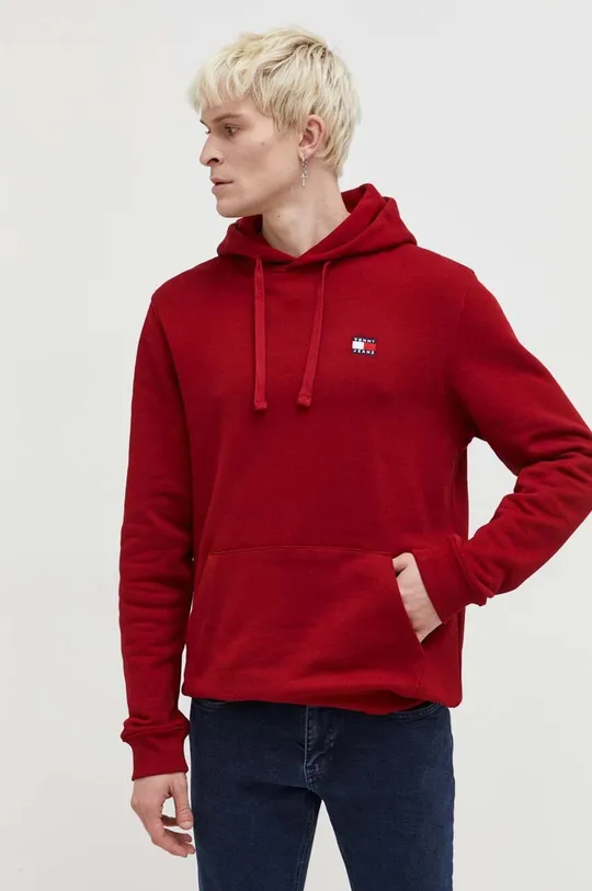 Tommy Jeans pamut melegítőfelső burgundia