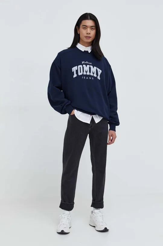 Хлопковая кофта Tommy Jeans тёмно-синий