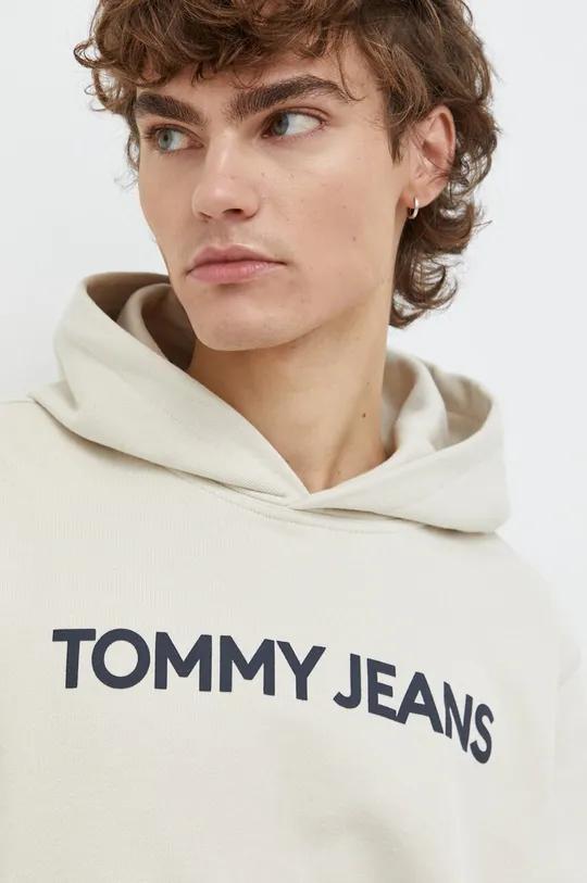 beżowy Tommy Jeans bluza bawełniana