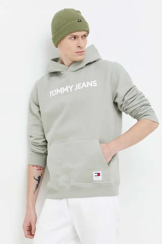 zöld Tommy Jeans pamut melegítőfelső