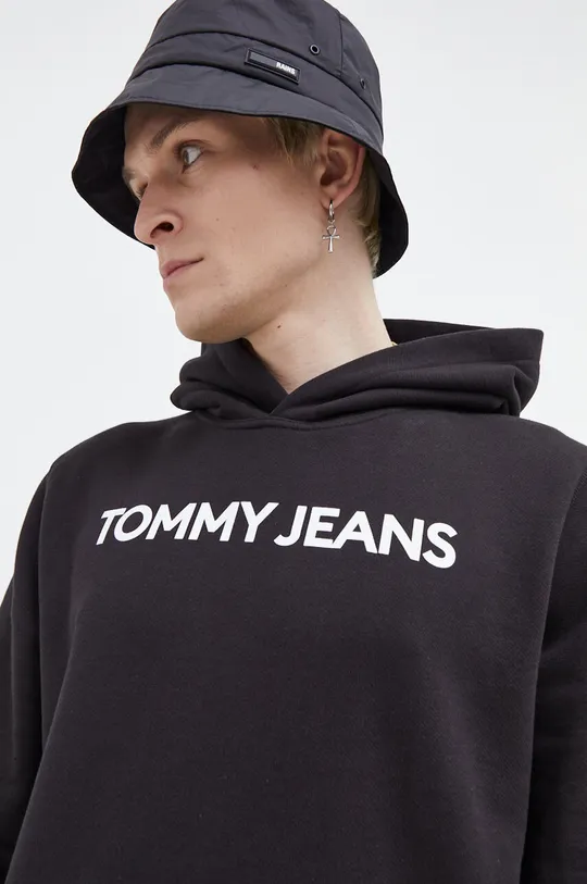 fekete Tommy Jeans pamut melegítőfelső