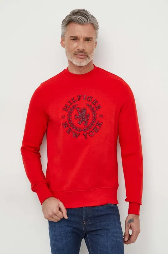 czerwony Tommy Hilfiger bluza bawełniana Męski
