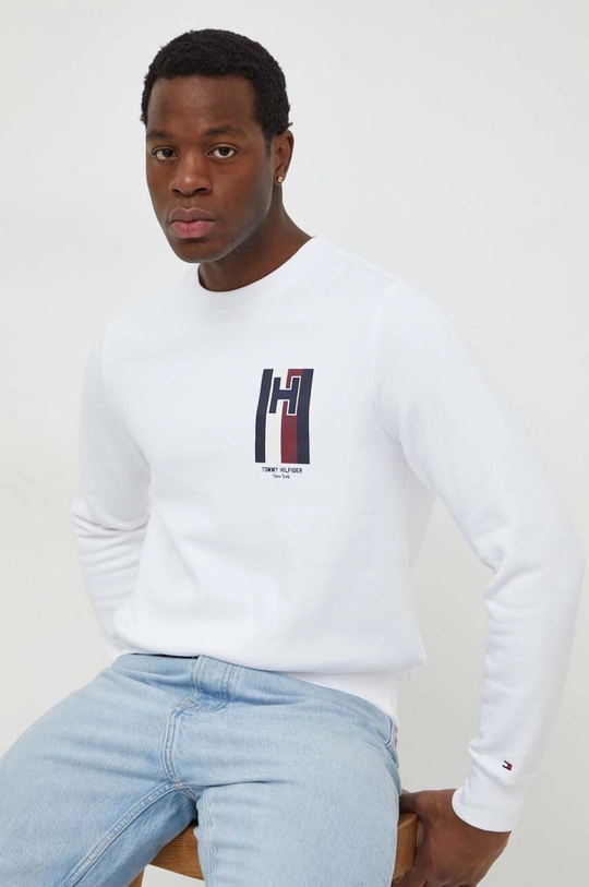 bela Pulover Tommy Hilfiger Moški