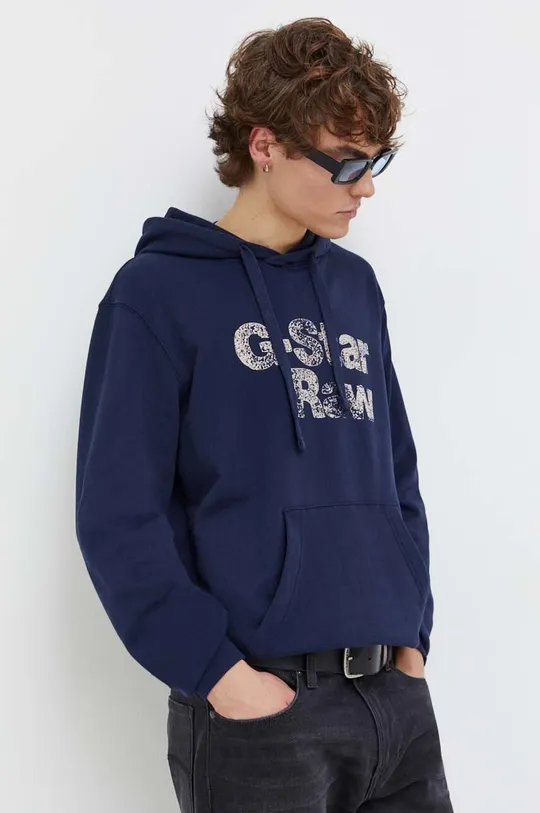 mornarsko modra Bombažen pulover G-Star Raw Moški