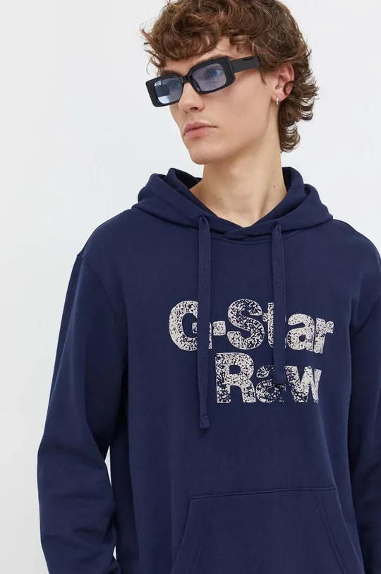 mornarsko modra Bombažen pulover G-Star Raw