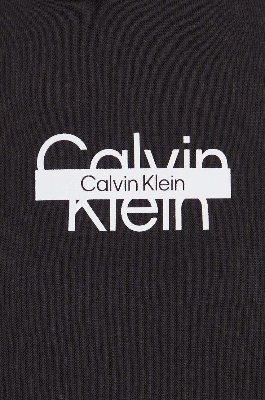 Кофта Calvin Klein чоловіча колір чорний з капюшоном з принтом | ANSWEAR.ua