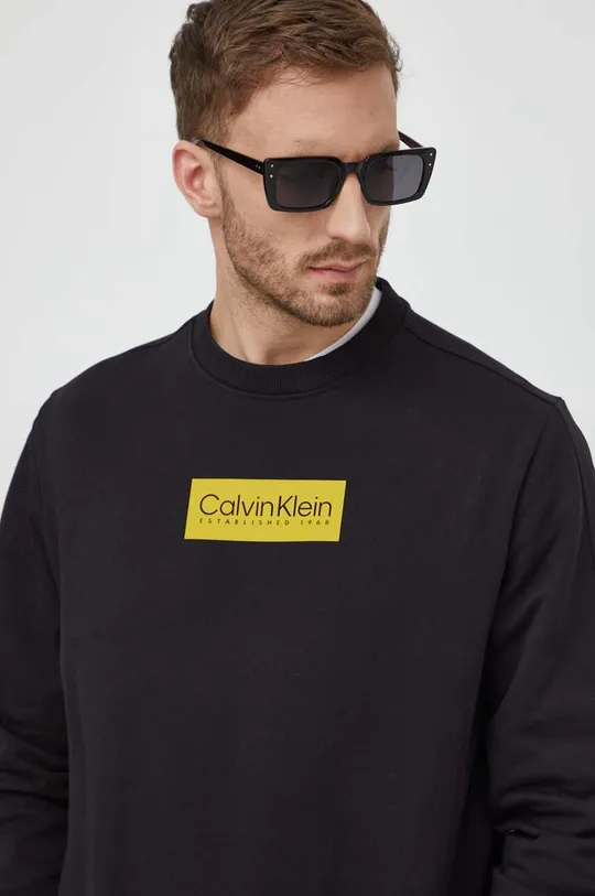 črna Bombažen pulover Calvin Klein